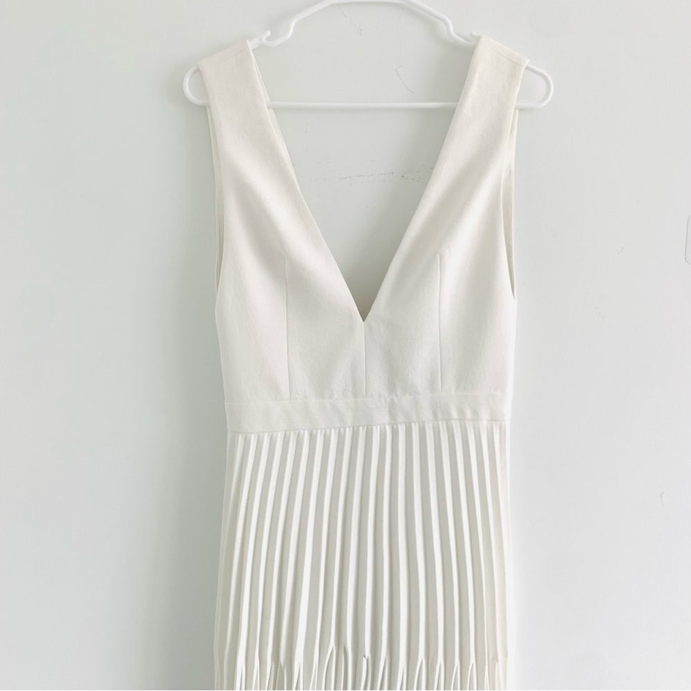 New Dion Lee Pleated Trapeze Dress In Ivory White Size 6 - Picture 9 of 16